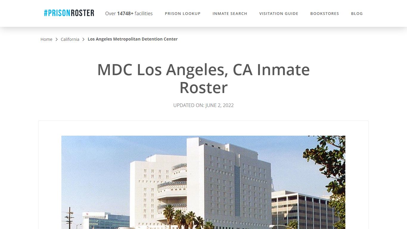 MDC Los Angeles, CA Inmate Roster